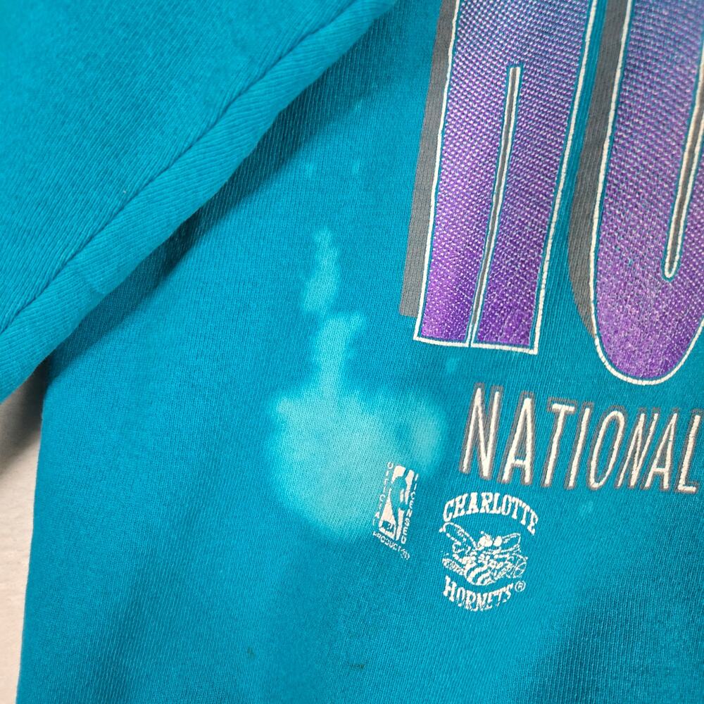 VTG Charlotte Hornets Basketball Sweatshirt Mens Large Logo Athletic 0826 - Picture 3 of 12
